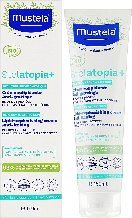 Lipidaufbauende Körpercreme - Mustela Stelatopia+ Organic Lipid-Replenishing Anti-Itching Cream — Bild N2