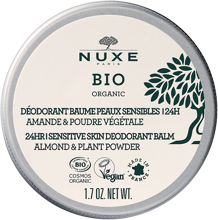 Deo-Basam für empfindliche Haut mit Pflanzenpulvern, Mandelöl und Orangenblütenduft - Nuxe Bio Organic 24HR Sensitive Skin Balm Deodorant — Bild N1