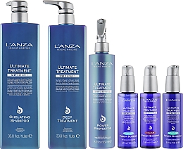 Haarpflegeset - L'anza Ultimate Treatment (Shampoo 1000ml + Conditioner 1000ml + Leave-in Conditioner 250ml + 3xBooster 100ml) — Bild N2