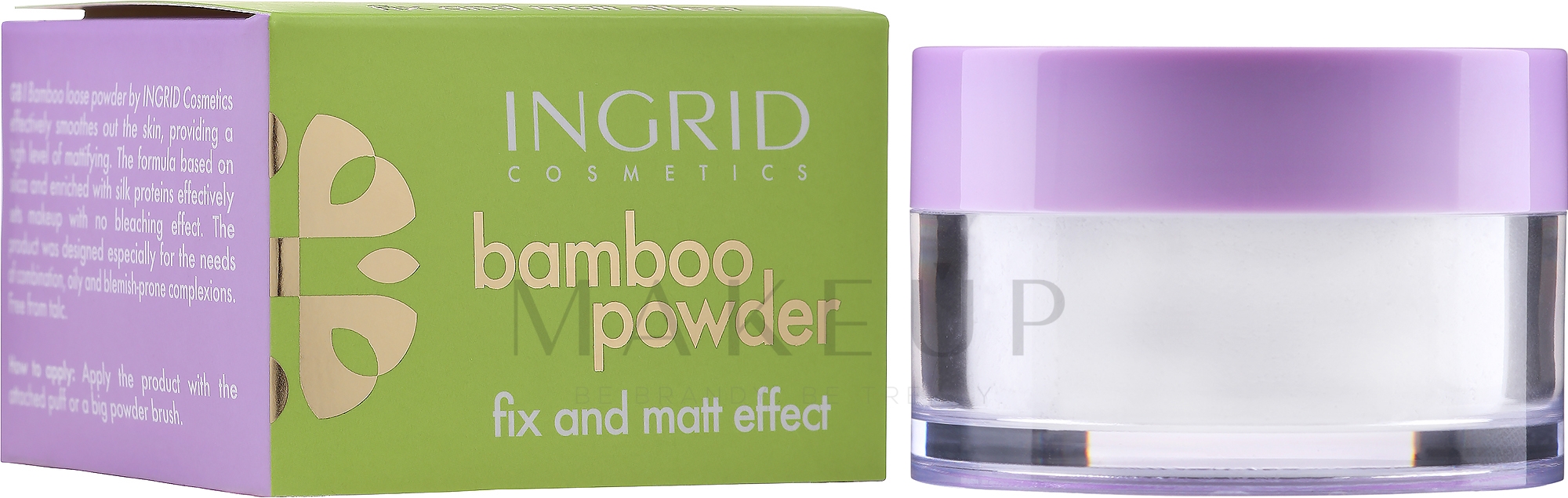 Transparenter loser Fixierpuder - Ingrid Cosmetics Professional Bamboo Powder — Bild 8 g