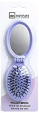 Haarbürste mit Spiegel violett - IDC Institute Pocket Pop Out Brush With Mirror  — Bild N1
