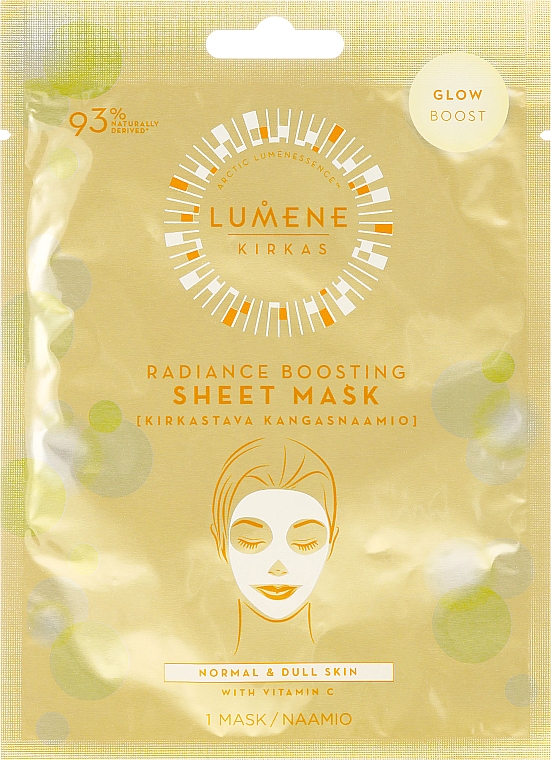 Glanz bringende Tuchmaske mit Vitamin C - Lumene Kirkas Radiance Boosting Sheet Mask — Bild N1