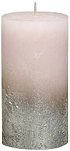 Düfte, Parfümerie und Kosmetik Stumpenkerze rosa-silber 130x68 mm - Bolsius Metallic Candle