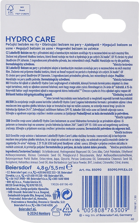 Feuchtigkeitsspendender Lippenbalsam mit intensivierte Farbe - Labello Hydro Care Lip Balm — Bild N2