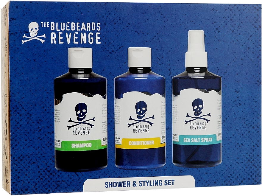 Haarpflegeset - The Bluebeards Revenge Shower & Styling Set (Haarspray 300ml + Haarshampoo 300ml + Conditioner 300ml)  — Bild N1