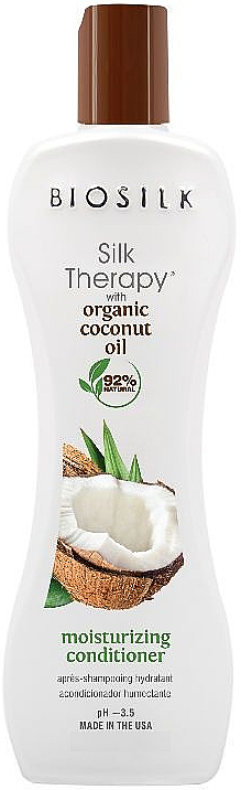 Feuchtigkeitsspendender Conditioner mit Kokosnussöl - Biosilk Silk Therapy Coconut Oil Moisture Conditioner — Bild N1