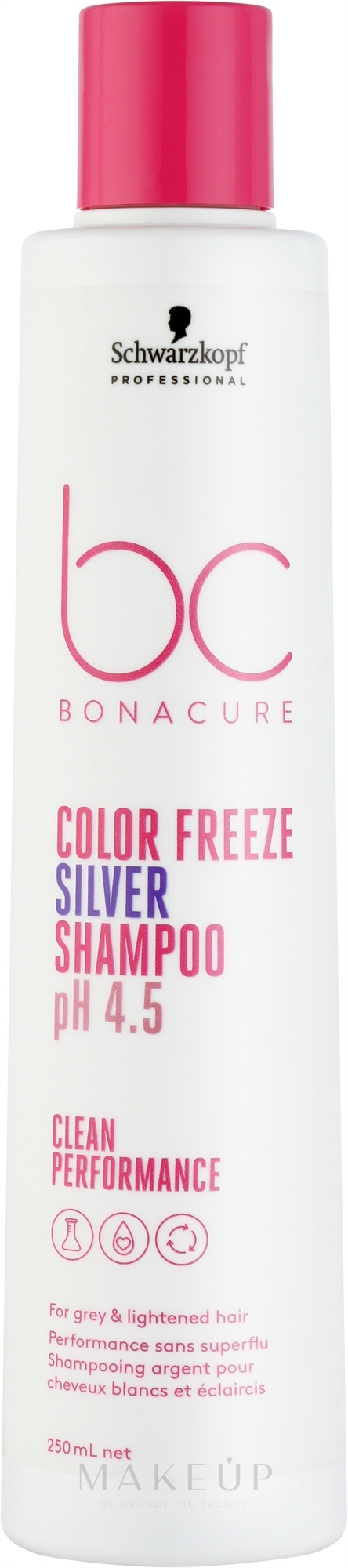 Shampoo für graues und blondiertes Haar - Schwarzkopf Professional Bonacure Color Freeze Silver Shampoo pH 4.5 — Bild 250 ml