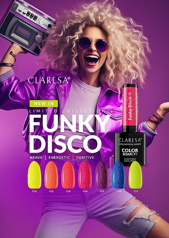 Gel-Nagellack - Claresa Funky Disco SoakOff UV/LED Color  — Bild N2