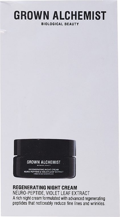 GESCHENK! Nachtcreme für das Gesicht - Grown Alchemist Regenerating Night Cream Neuro Peptide Violet (Probe) — Bild N1