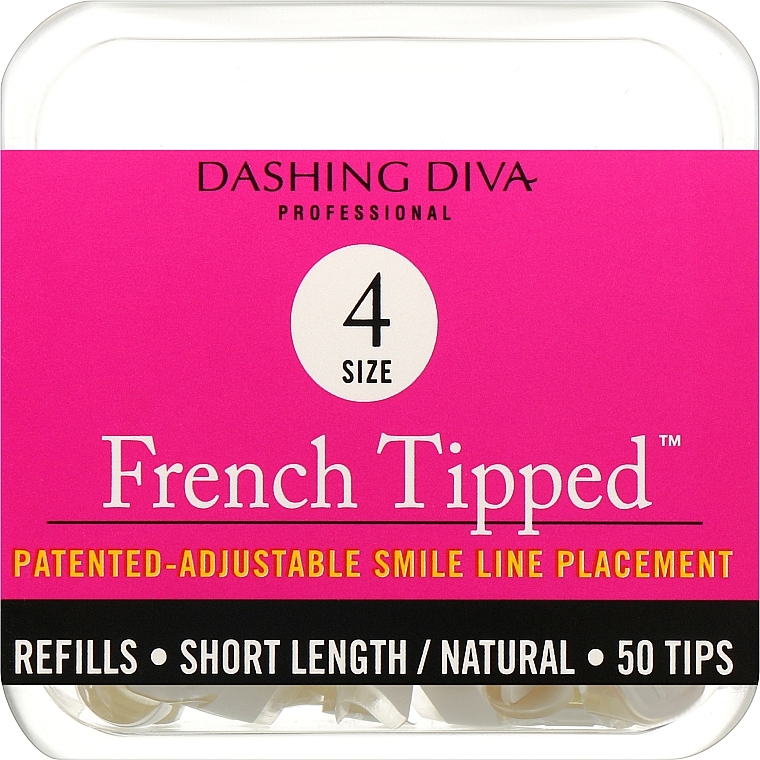 French Nagel-Tips - Dashing Diva French Tipped Short Natural 50 Tips Size 4 — Bild N1