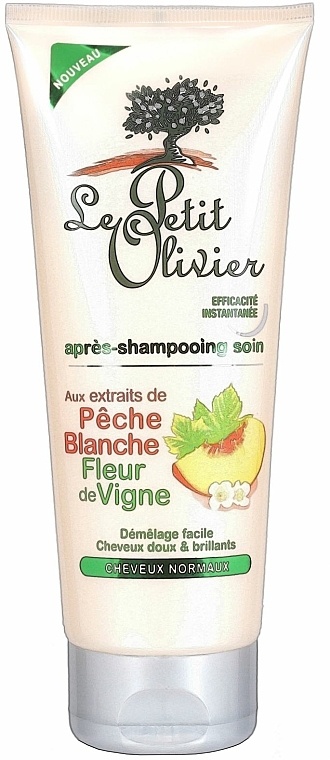 Pflegespülung mit Aloe und Diptam-Dost für normales Haar - Le Petit Olivier Peach Grapevine Flower Apres-Shampooing Soins
