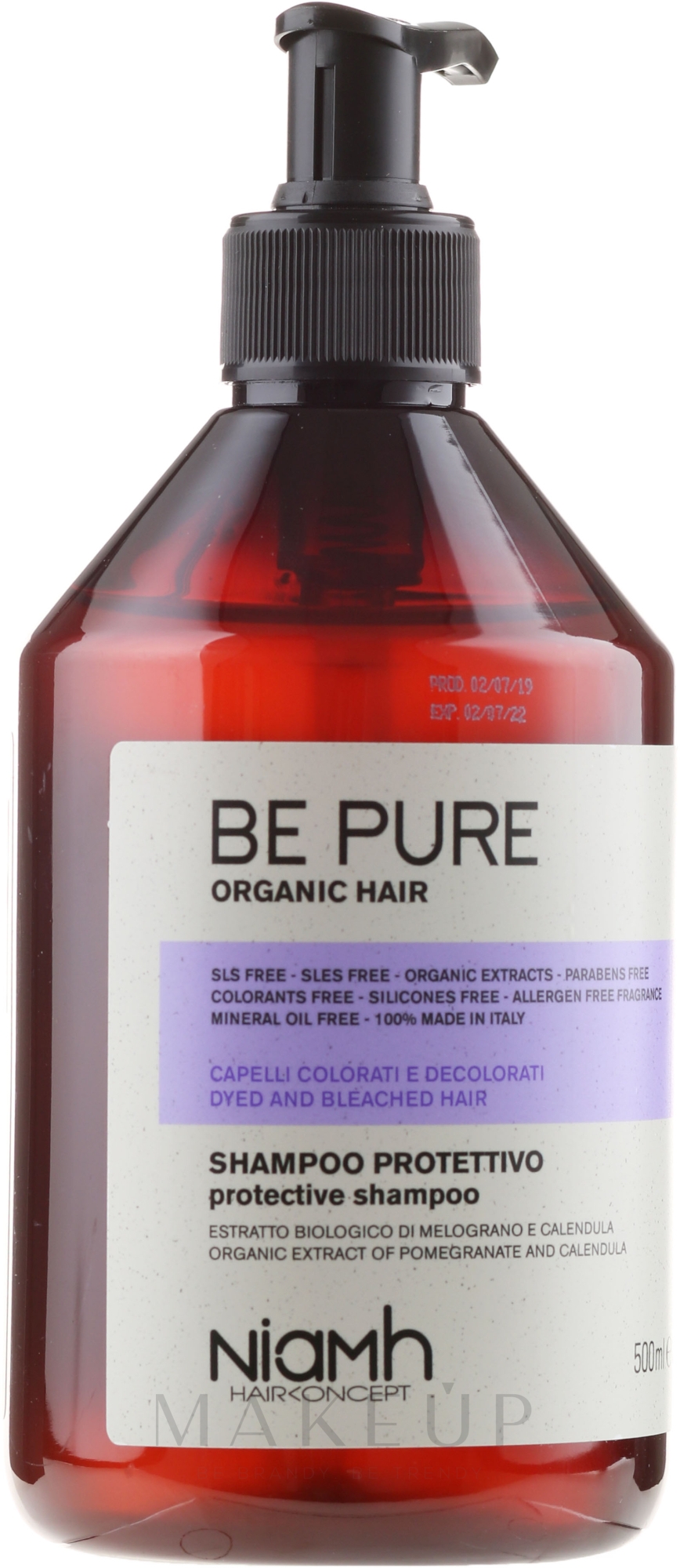 Schützendes Shampoo für coloriertes Haar - Niamh Hairconcept Be Pure Protective Shampoo — Bild 500 ml