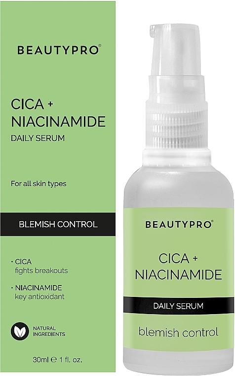 Tägliches Gesichtsserum Zika + Niacinamid - BeautyPro Cica + Niacinamide Blemish Control Daily Serum — Bild N2