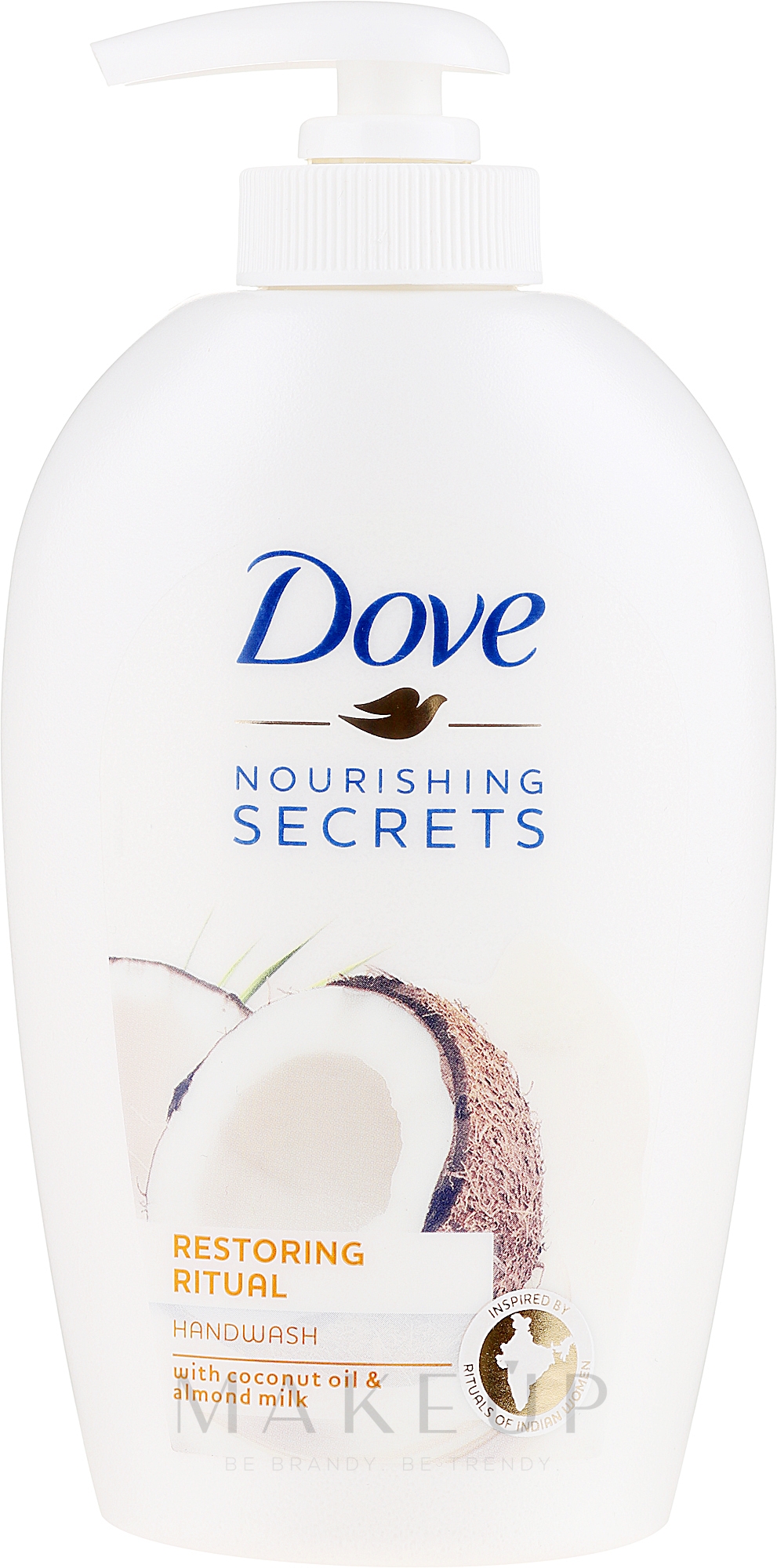 Flüssige Handseife mit Kokosöl und Mandelmilch - Dove Nourishing Secrets Restoring Ritual Hand Wash — Bild 250 ml