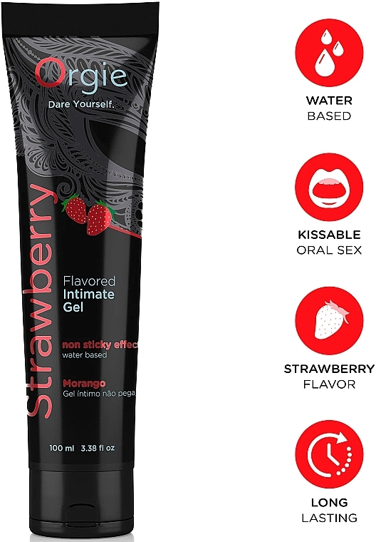 Gleitmittel auf Wasserbasis Erdbeere - Orgie Lube Tube Flavored Intimate Gel Strawberry — Bild N1