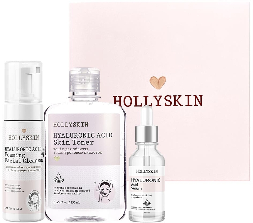 Set - Hollyskin Hyaluronic Acid Basic Care (foam/150ml + ser/50ml + toner/250ml) — Bild N1