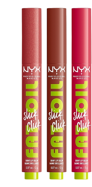 NYX Professional Makeup Fat Oil Slick Click Shiny Lip Balm Trio (3 x Lippenbalsam/2g) - Lippen-Make-up-Set  — Bild N4