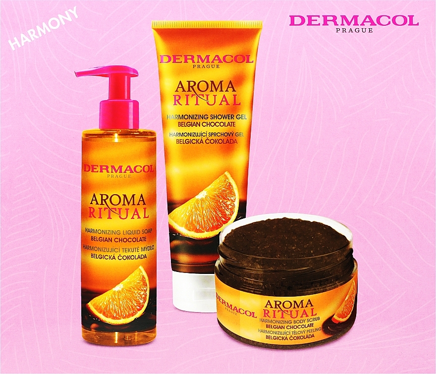 Set - Dermacol Aroma Ritual Harmony (sh/gel/250ml + soap/250ml + b/scrub/200g) — Bild N1