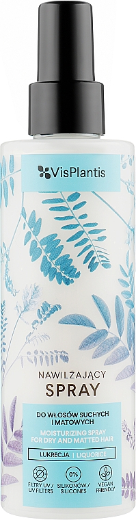 Feuchtigkeitsspray für trockenes und glanzloses Haar mit Süßholz- und Lindenblätterextrakt - Vis Plantis — Bild N1