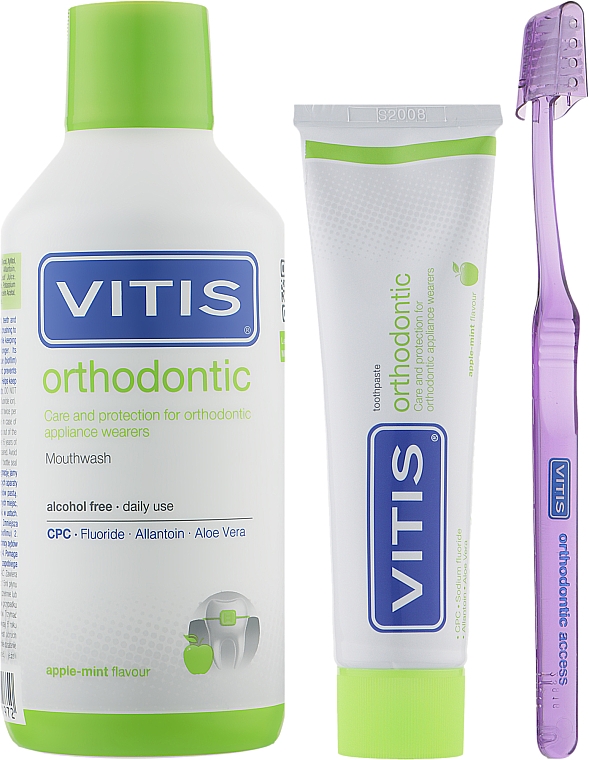 Zahnpflegeset - Dentaid Vitis Orthodontic (Zahnpasta 100ml + Zahnbürste + Mundspülung 500ml) — Bild N2