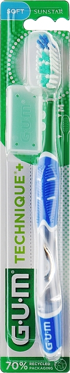 Zahnbürste weich Technique+ blau - G.U.M Soft Regular Toothbrush — Bild N1