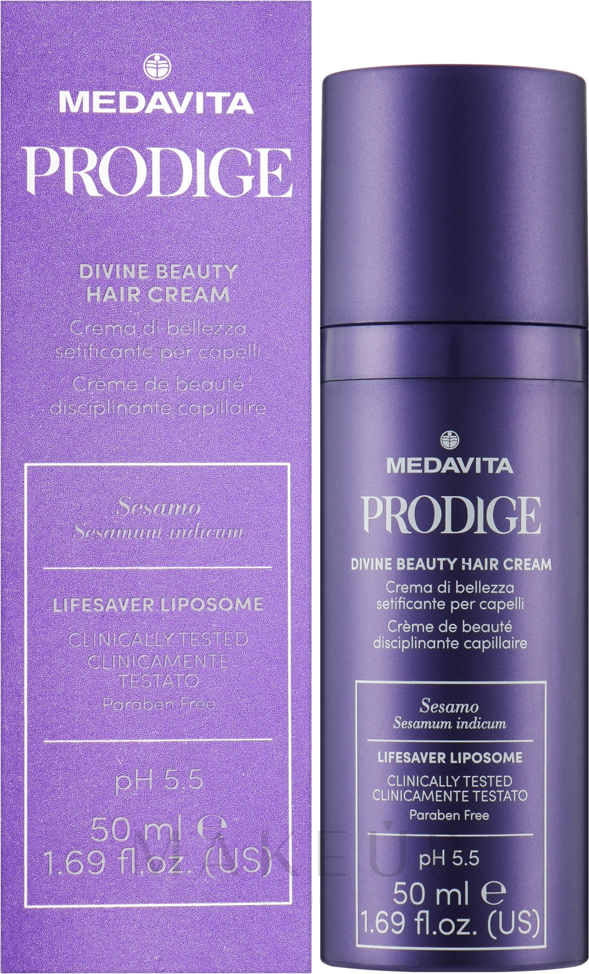 Reparierende Creme für geschädigtes Haar - Medavita Prodige Divine Beauty Hair Cream — Bild 50 ml
