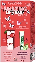 Düfte, Parfümerie und Kosmetik Feuchtigkeits- und Pflegeset - Floslek Amazing Lip&Hand Care Kit (h/cr/50ml + lip/balm/10g)