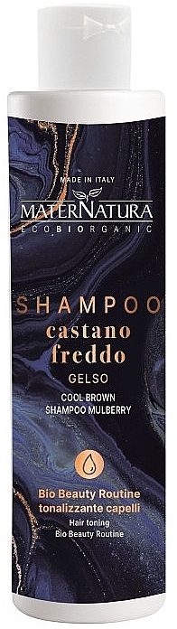 Tonisierendes Haarshampoo - MaterNatura Cool Brown Shampoo Mulberry — Bild N1