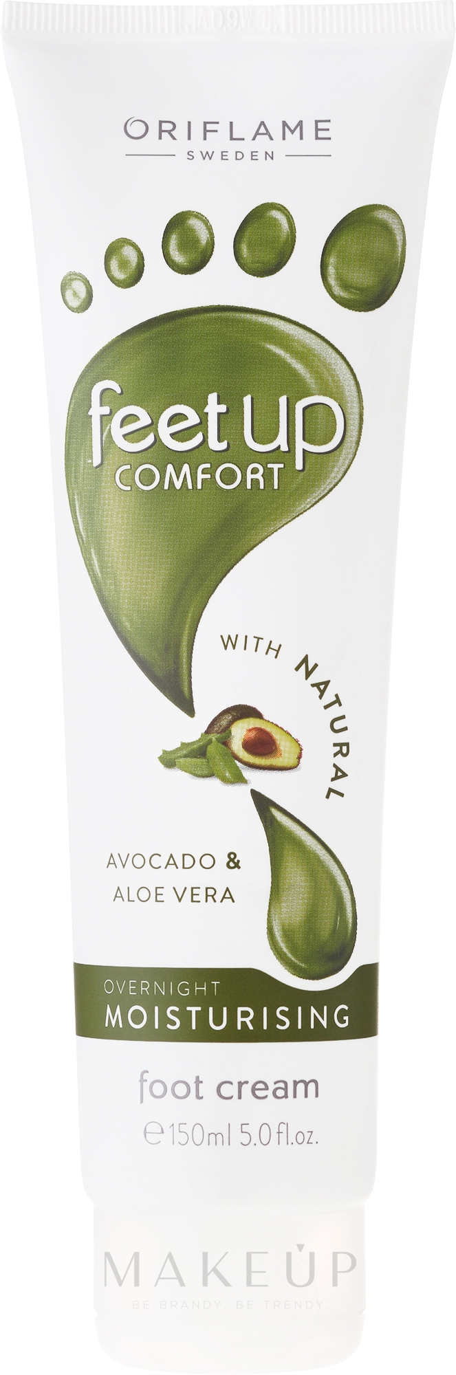 Feuchtigkeitsspendende Fußcreme für die Nacht mit Avocado und Aloe Vera - Oriflame Feet Up Comfort — Bild 150 ml