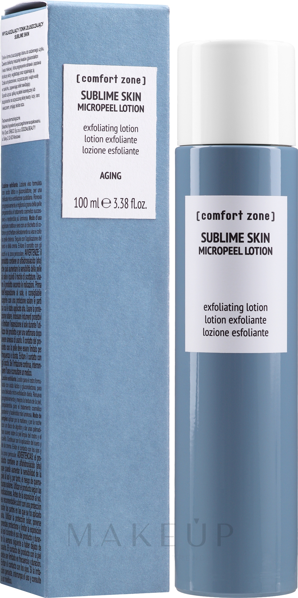 Sanfte Fruchtsäurelotion für das Gesicht mit Mikropeeling-Effekt - Comfort Zone Sublime Skin AHA Micropeel Lotion — Bild 100 ml