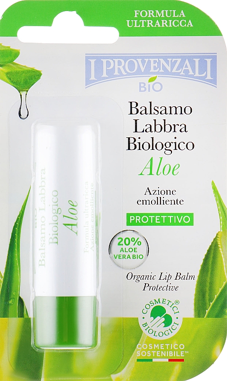 Lippenbalsam mit Bio-Aloe-Saft 20% - I Provenzali Aloe Lip Balm — Bild N1