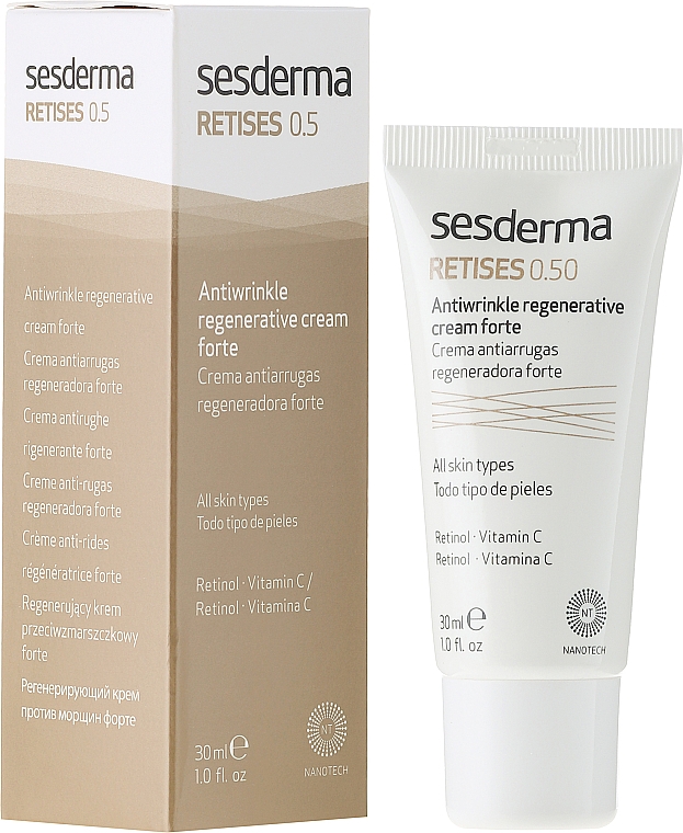 Regenerierende Anti-Falten Gesichtscreme mit Retinol und Vitamin C - SesDerma Laboratories Retises 0.50% Antiwrinkle Regenerative Cream Forte — Bild N1