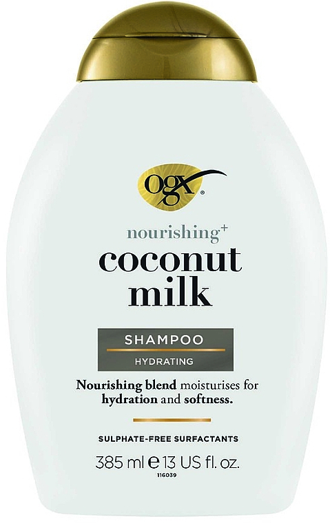 Regenerierendes und feuchtigkeitsspendendes Shampoo mit Kokosmilch, Kokosnussöl und hydrolysiertem Milchprotein - OGX Nourishing Coconut Milk Shampoo — Bild N1