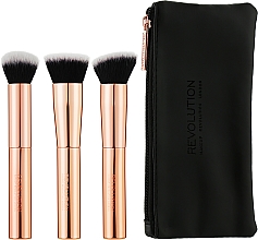 Düfte, Parfümerie und Kosmetik Make-up Pinselset 3-tlg. - Makeup Revolution Ultra Metals Go Contouring