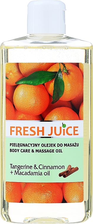 Pflege- und Massageöl für den Körper mit Mandarine, Zimt und Macadamiaöl - Fresh Juice Energy Tangerine&Cinnamon+Macadamia Oil