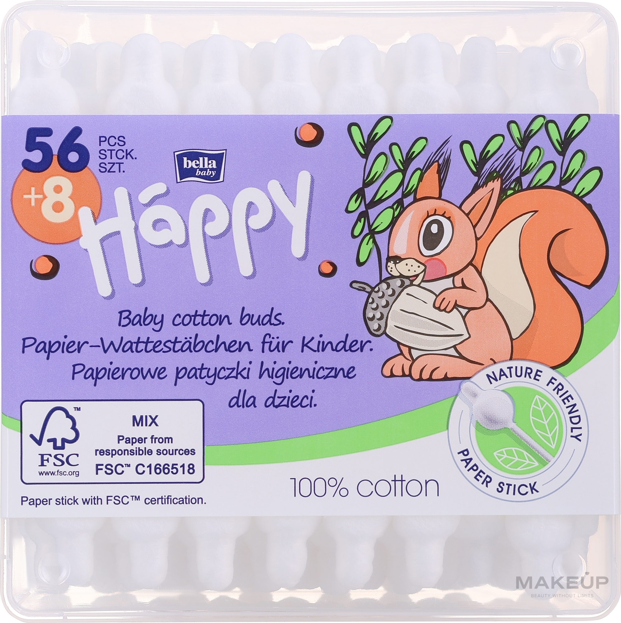 Wattestäbchen für Kinder - Bella Baby Happy — Bild 64 St.