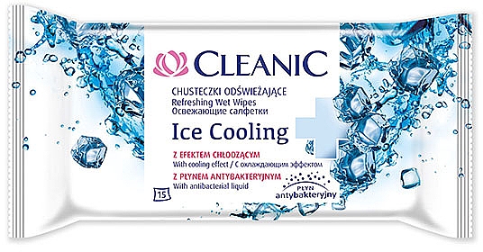 Feuchttücher mit kühlendem Effekt 15 St. - Cleanic Ice Cooling Wipes — Bild N1
