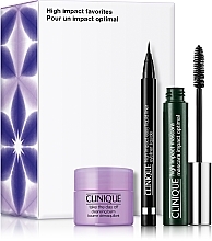 Düfte, Parfümerie und Kosmetik Set - Clinique High Impact Favorites (Mascara 7ml + Eyeliner 0.34g + Balsam 15ml) 