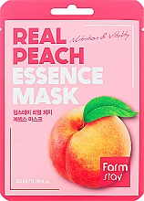 Düfte, Parfümerie und Kosmetik Pflegende und vitalisierende Tuchmaske für das Gesicht mit Pfirsichextrakt - FarmStay Real Peach Essence Mask