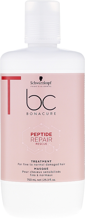 Aufbauende Intensivkur für feines, normales und geschädigtes Haar - Schwarzkopf Professional BC Bonacure Peptide Repair Rescue Treatment Mask — Bild N3