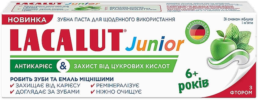 Zahnpasta Anti-Karies und Zuckersäureschutz - Lacalut Junior  — Bild N1