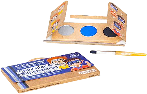 Schminkset für Kinder - Namaki Knight & Superhero 3-Color Face Painting Kit (Gesichtsfarbe 7,5g + Pinsel 1 St. + Accessoriesacc 2 St.) — Bild N2