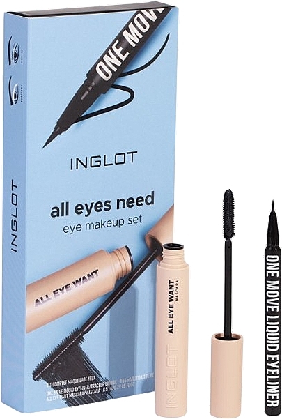 Set - Inglot All Eyes Need Eye Makeup Set (mascara/8,5ml + eyeliner/0,55ml) — Bild N1