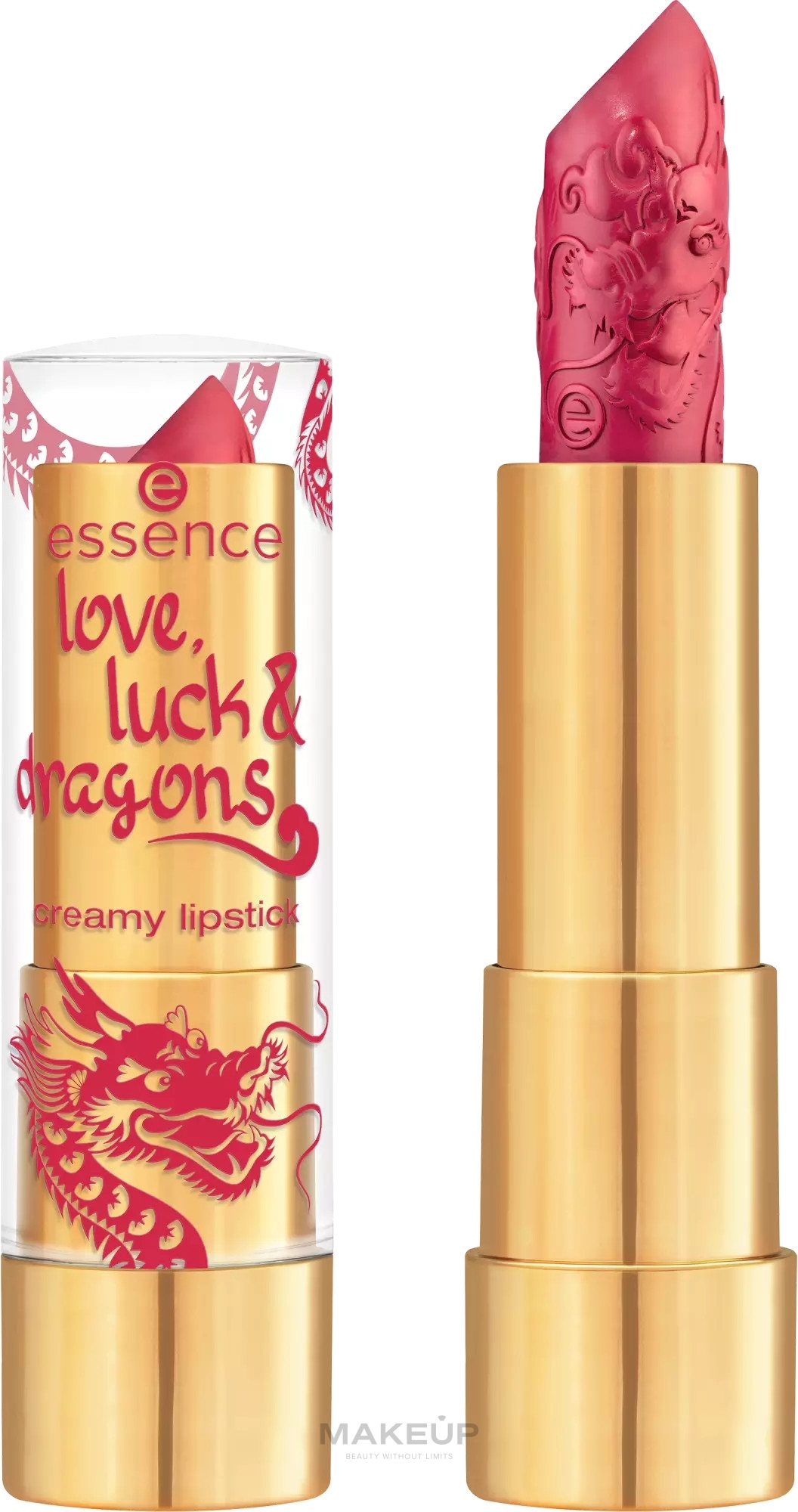 Lippenstift - Essence Love, Luck & Dragons Creamy Lipstick  — Bild 01 - Energy Level: Dragon-like