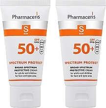 Gesichtspflegeset - Pharmaceris S Broad Spectrum Protective Cream SPF50+ (Gesichtscreme 2x50ml) — Bild N1