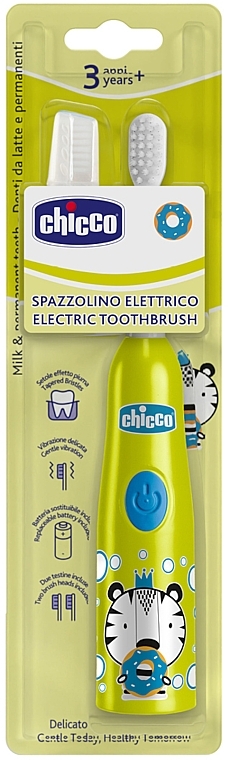 Elektrische Zahnbürste für Kinder ab 3 Jahren Zebra - Chicco Milk And Permanent Teeth Electric Toothbrush — Bild N2