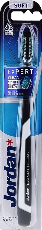 Zahnbürste weich Clean Tech schwarz - Jordan Tandenborstel Expert Clean Soft — Bild N1