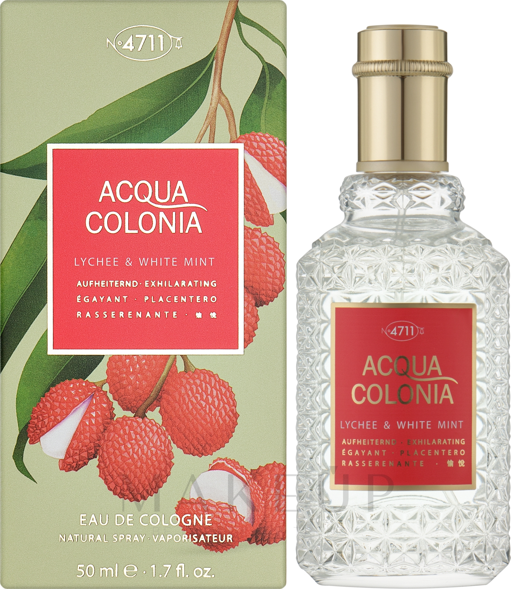 Maurer & Wirtz 4711 Aqua Colognia Lychee & White Mint - Eau de Cologne — Bild 50 ml