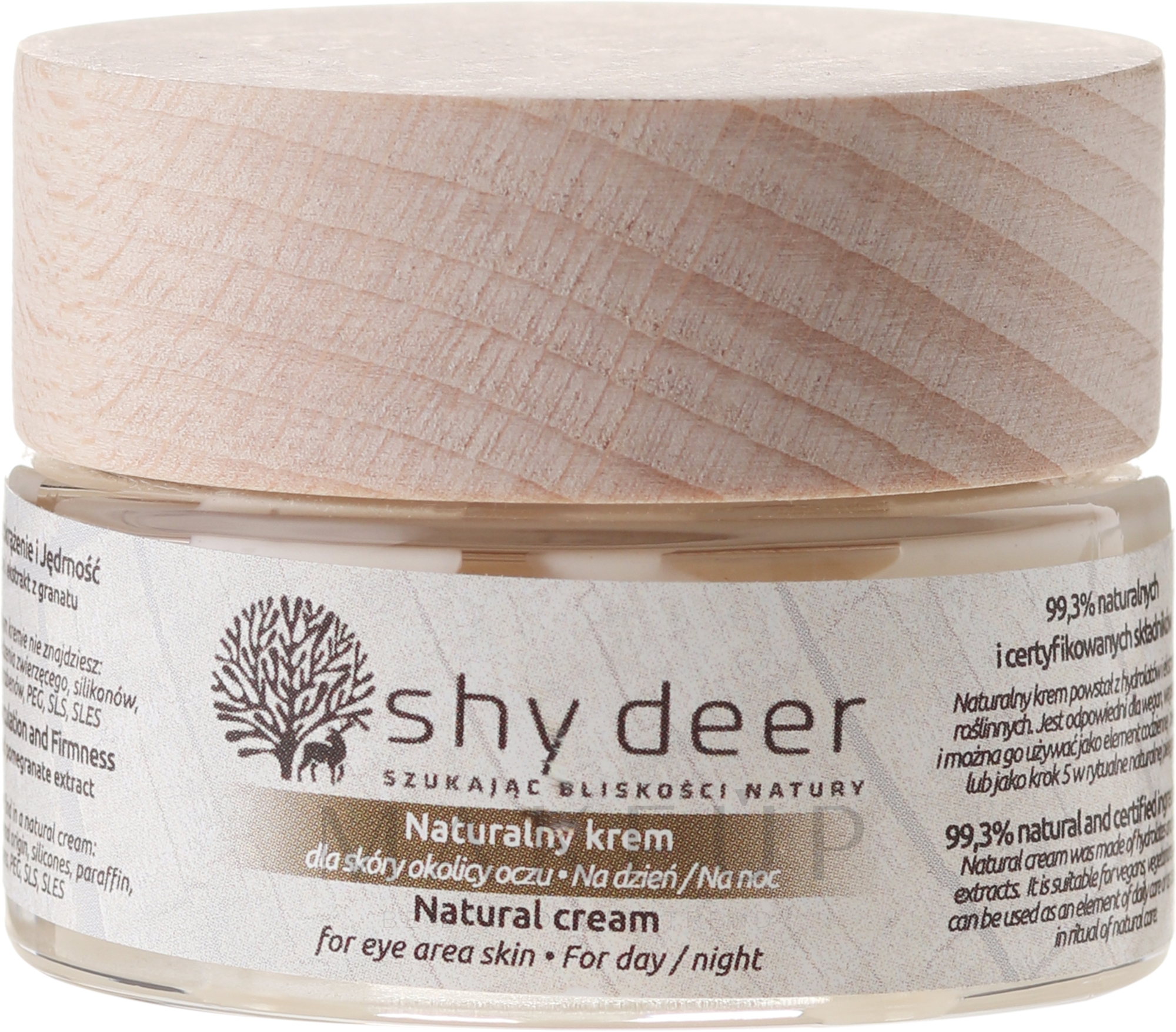 Regenerierende und stärkende Augencreme gegen Schwellungen und dunkle Ringe - Shy Deer Natural Eye Cream — Bild 30 ml