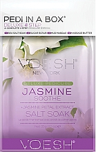Düfte, Parfümerie und Kosmetik 4-stufige Jasmine Soothe Fußpflege - Voesh Deluxe Pedicure Jasmine Soothe In A Box 4in1 (1. Meer Badesalz, 2. Zuckerpeeling, 3. Schlammmaske, 4. Massagebutter)(35 g)